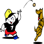 Dog Playing Fetch 1 Clip Art