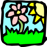 Flower & Sun Clip Art