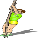 Boy Climbing Rope 1 Clip Art