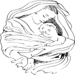 Madonna & Child 07 Clip Art