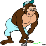 Golfer - Gorilla Clip Art