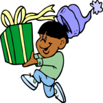 Boy & Gift 3 Clip Art