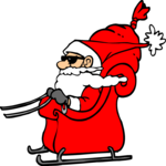 Santa in Sleigh Clip Art