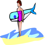 Girl on Beach 2 Clip Art