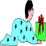 Boy & Gift 2 Clip Art