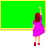 Student at Chalkboard 2 Clip Art