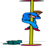 Fire Fighter on Pole Clip Art