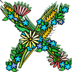 Flowery X 2 Clip Art