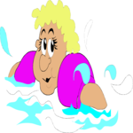 Swimming with Floats 2 Clip Art