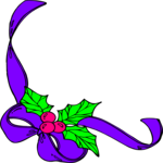 Holly & Bow Corner 4 Clip Art