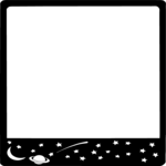 Moon & Planet Frame Clip Art