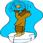 Eskimo Warming Hands Clip Art