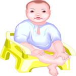 Baby on Potty 2 Clip Art