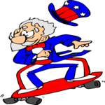 Skateboarding - Uncle Sam Clip Art