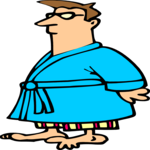 Man in Bathrobe Clip Art