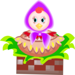 Chicken in Bonnet Clip Art