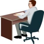 Businessman at Desk 12 Clip Art