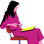 Businesswoman Sitting Clip Art