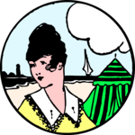 Woman at the Beach Clip Art