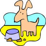 Dog & Bowl 01 Clip Art