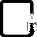 Brush & Bucket Frame Clip Art