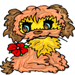 Puppy with Flower Clip Art