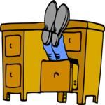 Man in Desk 1 Clip Art