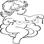 Cupid with String of Hearts Clip Art