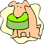 Dog & Bowl 09 Clip Art