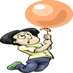 Boy with Balloon 1 Clip Art