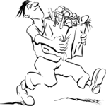 Man Carrying Groceries 1 Clip Art