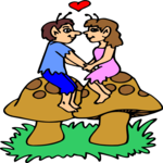 Sprites in Love Clip Art