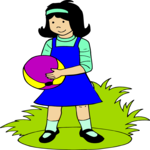 Girl with Ball 3 Clip Art