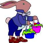 Bunny with Baskets Clip Art