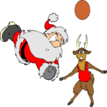Santa Playing Volleyball
