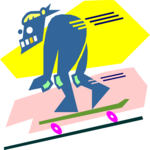 Skateboarding - Offbeat Clip Art