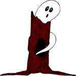 Ghost in Tree 1 Clip Art
