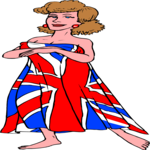 British Woman & Flag