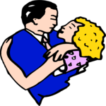 Couple Embracing 1 Clip Art