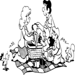 Family Picnic Cartoon Clip Art