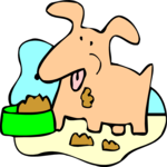 Dog Eating 2 Clip Art