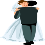 Bride & Groom Kissing 5 Clip Art