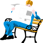 Man Reading Newspaper Clip Art