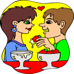 Couple Eating Strawberries