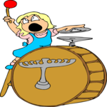 Girl Playing Drum Clip Art