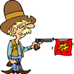 Cowboy with Trick Gun Clip Art