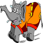 Elephant Stopping Clip Art