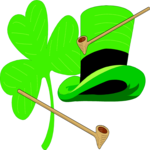 Shamrock & Hat Clip Art