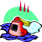 Space Capsule in Water 2
