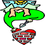 Angel Building Heart Clip Art